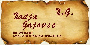 Nadja Gajović vizit kartica